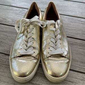 Frye Ivy Low Lace Up Gold Women's Sneakers Size 9.5
